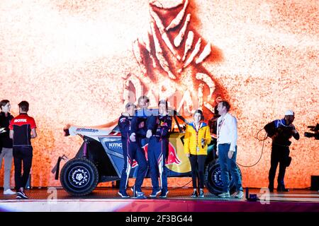 403 Despres Cyril (Fra), Horn Mike (che), OT3, Red Bull Offroad Team USA, SSV, Portrait während der Abschiedszeremonie der Dakar 2020 in Jeddah, Saudi-Arabien am 4. Januar 2020 - Foto Julien Delfosse / DPPI Stockfoto