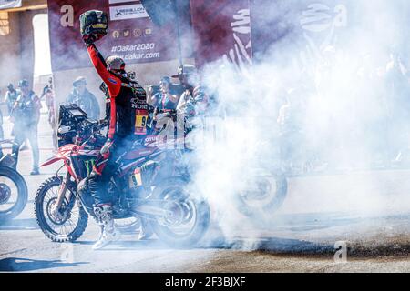 09 Brabec Ricky (usa), Honda, Monster Energy Honda Team 2020, Moto, Bike, Motul, Action bei der Ankunft der Dakar 2020, in Qiddiya, Saudi-Arabien, am 17. Januar 2020 - Foto Florent Gooden / DPPI Stockfoto