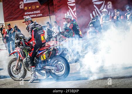 09 Brabec Ricky (usa), Honda, Monster Energy Honda Team 2020, Moto, Bike, Motul, Action bei der Ankunft der Dakar 2020, in Qiddiya, Saudi-Arabien, am 17. Januar 2020 - Foto Florent Gooden / DPPI Stockfoto