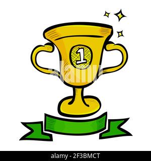 Trophäe, Vektor Doodle Hand zeichnen Skizze Stock Vektor