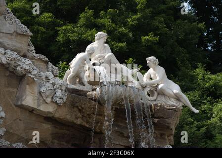 Neptun Brunnen Detail Stockfoto