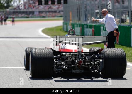 Jacques Villeneuve au volant de la Ferrari 312T3 de son père Gilles, Jacques Villeneuve fährt den Ferrari 312T3 von seinem Vater Gilles, während der Formel-1-Weltmeisterschaft 2018, Grand Prix von Kanada vom 7. Bis 10. Juni in Montreal - Foto Frederic Le Floc'h / DPPI Stockfoto