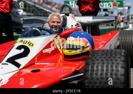 Jacques Villeneuve au volant de la Ferrari 312T3 de son père Gilles, Jacques Villeneuve fährt den Ferrari 312T3 von seinem Vater Gilles, während der Formel-1-Weltmeisterschaft 2018, Grand Prix von Kanada vom 7. Bis 10. Juni in Montreal - Foto Frederic Le Floc'h / DPPI Stockfoto
