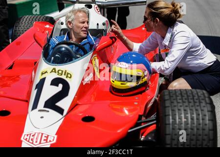 Jacques Villeneuve au volant de la Ferrari 312T3 de son père Gilles, Jacques Villeneuve fährt den Ferrari 312T3 von seinem Vater Gilles, während der Formel-1-Weltmeisterschaft 2018, Grand Prix von Kanada vom 7. Bis 10. Juni in Montreal - Foto Frederic Le Floc'h / DPPI Stockfoto