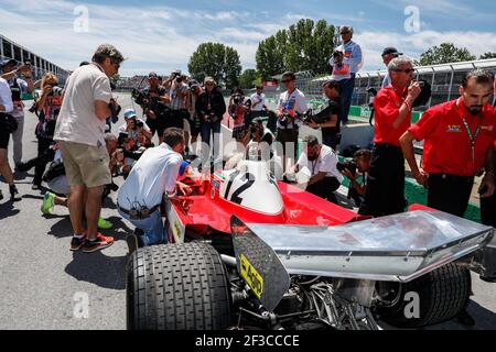 Jacques Villeneuve au volant de la Ferrari 312T3 de son père Gilles, Jacques Villeneuve fährt den Ferrari 312T3 von seinem Vater Gilles, während der Formel-1-Weltmeisterschaft 2018, Grand Prix von Kanada vom 7. Bis 10. Juni in Montreal - Foto Frederic Le Floc'h / DPPI Stockfoto