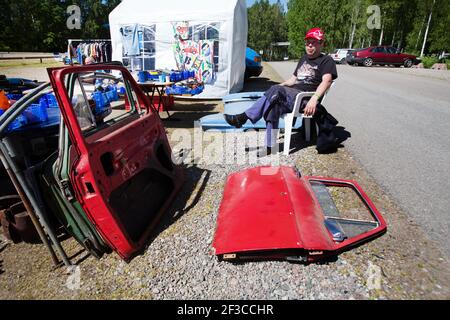 Volkswagen trifft Bug Run im Mantorp Park. Stockfoto