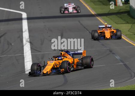 14 ALONSO Fernando (Spa), McLaren Renault MCL33, Action, während der Formel 1 Meisterschaft 2018 in Melbourne, Australien Grand Prix, vom 22. Bis 25. März - Foto Florent Gooden / DPPI Stockfoto