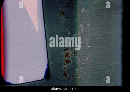 Entwickelt der Film Ende Hintergrund mit schweren Getreide und leichte Undichtigkeit Stockfoto