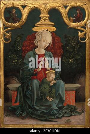 Madonna mit Kind in einem Garten, c. 1460/1470. Stockfoto