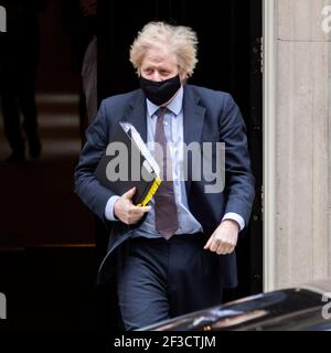 Premierminister Boris Johnson verlässt am März die Downing Street 10 16th 2021 Stockfoto