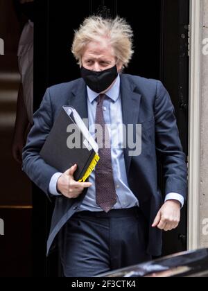 Premierminister Boris Johnson verlässt am März die Downing Street 10 16th 2021 Stockfoto
