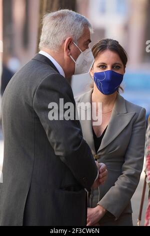 Madrid, Madrid, Spanien. März 2021, 16th. Andrea Levy besucht die königliche Tapisserie-Fabrik am 16. März 2021 in Madrid, Spanien Credit: Jack Abuin/ZUMA Wire/Alamy Live News Stockfoto