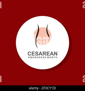 vektor-Illustration des Cesarean Awareness Month Design Stock Vektor