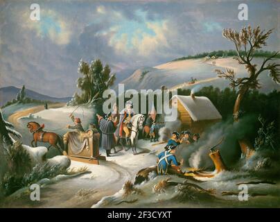 Washington in Valley Forge, Mitte 19th Jahrhundert. Stockfoto