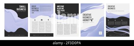 Visitenkarten. Moderne Business Flyer für Anzeigen, Produktbroschüre mit Platz für Text Vektor Design Sammlung. Vorlage für Präsentationsbanner Stock Vektor