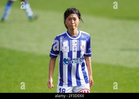 Yoko Tanaka (Huelva), 14. MÄRZ 2021 - Fußball / Fussball : Spanisches Spiel 'Primera Iberdrola' zwischen Athletic Club de Bilbao Femenino 1-1 Sporting Club de Huelva im Estadio Lezama in Lezama, Spanien. (Foto von Mutsu Kawamori/AFLO) Stockfoto