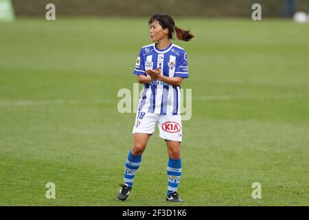 Yoko Tanaka (Huelva), 14. MÄRZ 2021 - Fußball / Fussball : Spanisches Spiel 'Primera Iberdrola' zwischen Athletic Club de Bilbao Femenino 1-1 Sporting Club de Huelva im Estadio Lezama in Lezama, Spanien. (Foto von Mutsu Kawamori/AFLO) Stockfoto