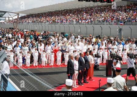 Starting Grid Ceremony und Nationalhymne während der Formel 1 Weltmeisterschaft 2018, Grand Prix von Frankreich vom 22. Bis 24. Juni in Le Castellet - Foto Florent Gooden / DPPI Stockfoto