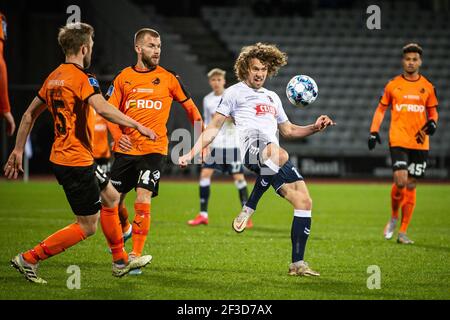 Aarhus, Dänemark. März 2021, 15th. Alexander Munksgaard (13) von AGF beim Superliga-Spiel 3F zwischen Aarhus GF und Randers FC im Ceres Park in Aarhus. (Foto Kredit: Gonzales Foto/Alamy Live News Stockfoto