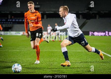 Aarhus, Dänemark. März 2021, 15th. Jon Thorsteinsson (17) von AGF beim Superliga-Spiel 3F zwischen Aarhus GF und Randers FC im Ceres Park in Aarhus. (Foto Kredit: Gonzales Foto/Alamy Live News Stockfoto