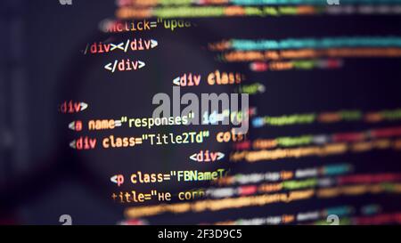 Programmiercode-Hintergrund. Abstrakter Codehintergrund Stockfoto