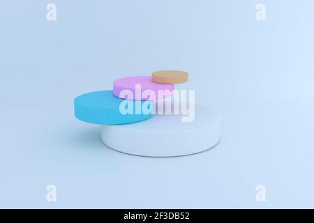 3D Rendering-Platten Stacked Balance Multi Color. 3D Abbildung Stockfoto
