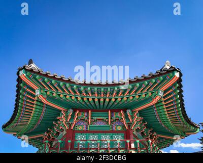 Cheongsong Pavilion auf Pine Island in Pyeongchang, Südkorea. Es ist eine Nachahmung des Hyangwon Pavillons Stockfoto