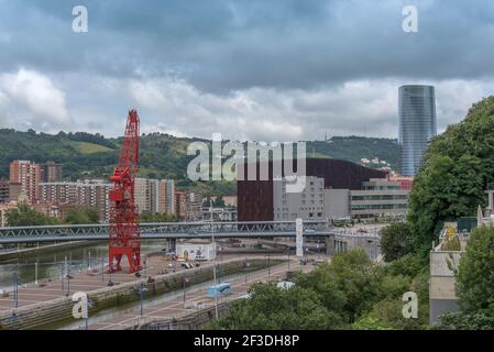 Außenansicht des Schifffahrtsmuseums in Bilbao, Baskenland, Spanien Stockfoto