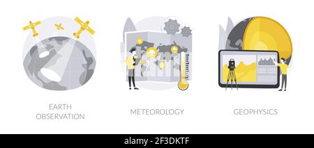 Planetarische Wissenschaft abstrakte Konzept Vektor Illustrationen. Stock Vektor