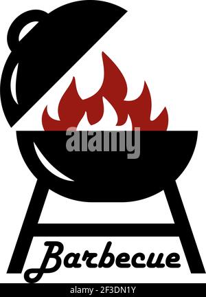 BBQ, barbecue Logo oder Label. Element für das Menü im Restaurant Design. Essen Vector Illustration Stock Vektor