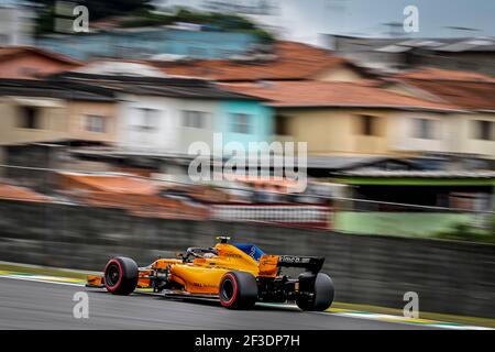 02 VANDOORNE Stoffel (bel), McLaren Renault MCL33, Aktion während der Formel-1-Weltmeisterschaft 2018, großer Preis von Brasilien vom 08. Bis 11. November in Sao Paulo, Brasilien - Foto DPPI Stockfoto