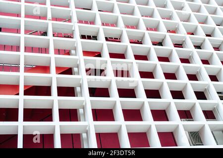 Weißes Holz Gitter Gebäude Hintergrund Stockfoto