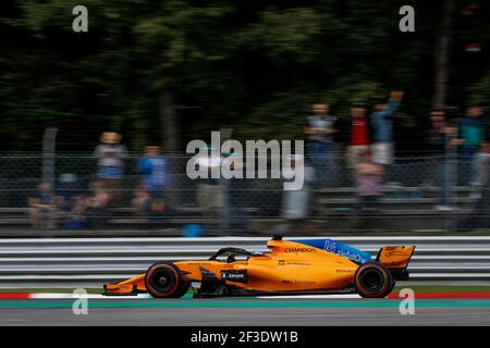 14 ALONSO Fernando (Spa), McLaren Renault MCL33, Aktion während 2018 Formel 1 FIA Weltmeisterschaft, Italien Grand Prix, in Monza von august 30 bis september 2 - Foto Florent Gooden / DPPI Stockfoto