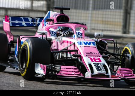 18 STROLL Lance (CAN), Racing Point Force India F1 VJM11, Aktion bei 2018 F1 Tests in Abu Dhabi, VAE, am 27th 2018. november - Foto Diederik van der Laan / DPPI Stockfoto