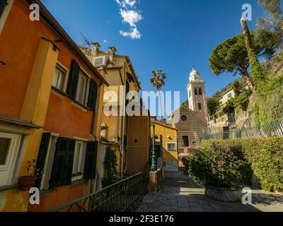 Portofino malerischen Dorf Italien farbenfrohe Gebäude Detail Stockfoto