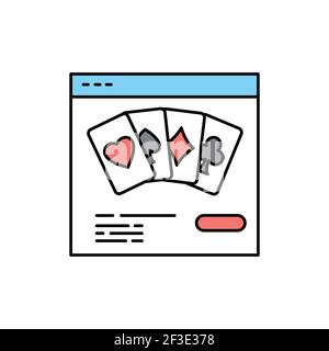 Online Casino Farbe Linie Symbol. Piktogramm für Webseite, mobile App, Promo. UI UX GUI Design Element. Bearbeitbare Kontur. Stock Vektor