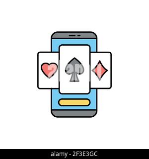 Online Casino Farbe Linie Symbol. Piktogramm für Webseite, mobile App, Promo. UI UX GUI Design Element. Bearbeitbare Kontur. Stock Vektor