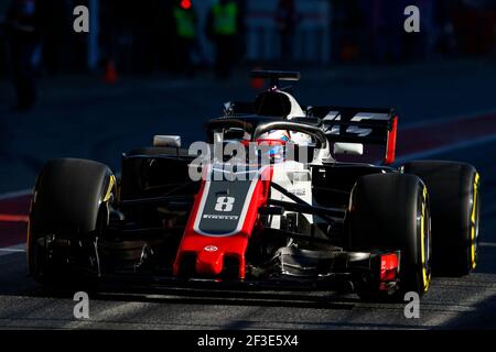 GROSJEAN Romain (Fra), Haas F1 Team VF-18 Ferrari, Aktion während der Formel 1 Wintertests 2018 in Barcelona, Spanien vom 6. Bis 9. März - Foto DPPI Stockfoto