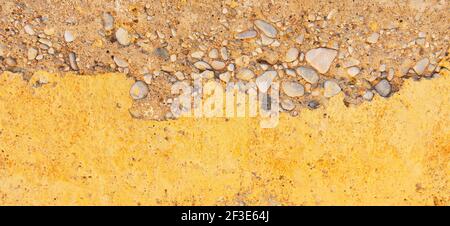 Alte gelbe Grunge rissig Wand Textur Hintergrund Stockfoto