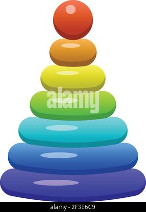 Pyramide Spielzeug Ikone, Cartoon-Stil Stock Vektor