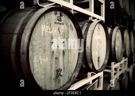 Lynwood Brewing Concern (LBC) in Raleigh, NC. Lokale Craft Brauerei mit einer großen Auswahl an Bieren, Ales und Stouts. Verbunden mit Lynwood Grill. Stockfoto