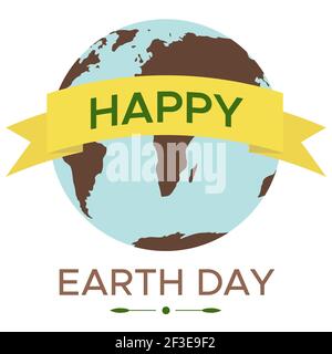 Happy Earth Day - Vektor flach Öko Illustration eines Umweltkonzepts, um die Welt zu retten. Konzept Vision zum Thema der Rettung des Planeten. Suitab Stock Vektor