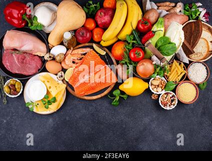 Mediterrane Ernährung. Gesunde, ausgewogene Ernährung Stockfoto