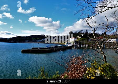 Ein Blick über den kleinen Hafen bei Aberdour auf der Fife Küste von Schottland Stockfoto