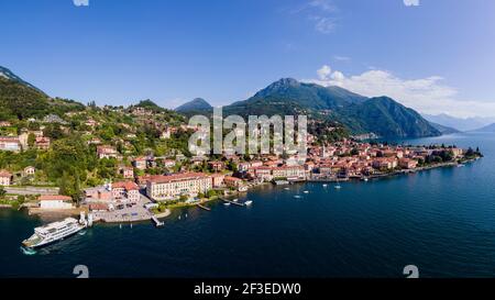 Luftaufnahme von Menaggio, Comer See, Italien Stockfoto