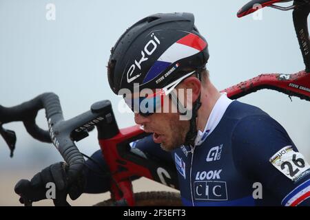 Steve Chainel aus Frankreich während der UCI Cyclo-Cross Weltmeisterschaft 2021, Men Elite, am 31. Januar 2021 in Oostende, Belgien - Foto Fabien Boukla / DPPI Stockfoto