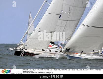 SEGELN - LES SABLES D'OLONNE - MADERE - LES SABLES D'OLONNE 2007 - LES SABLES D'OLONNE - 24/06/2007 - FOTO : FABRICE CHAPPAZ / DPPI CLASSE 40 / MERENA 8 / ALEXIS GUILLAUME (FRA) Stockfoto