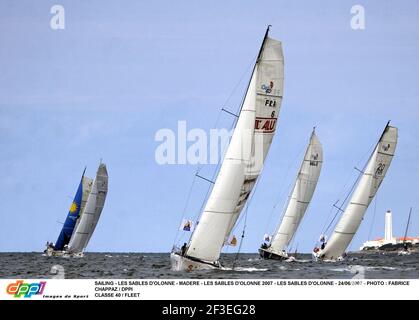 SEGELN - LES SABLES D'OLONNE - MADERE - LES SABLES D'OLONNE 2007 - LES SABLES D'OLONNE - 24/06/2007 - FOTO : FABRICE CHAPPAZ / DPPI CLASSE 40 / FLOTTE Stockfoto