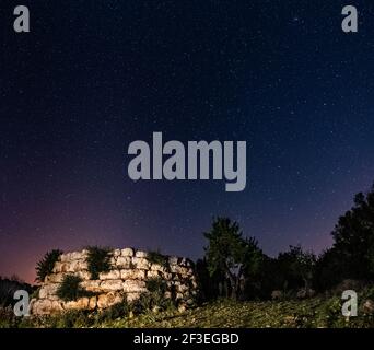 Prachtvolles Foto des talayot ​​ (vorrömische Konstruktion) der Artá ​​area, auf Mallorca, Balearen, Spanien. Stockfoto