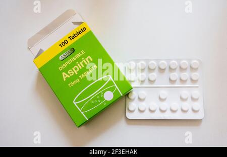 Dispersible Aspirin 75 mg Stockfoto